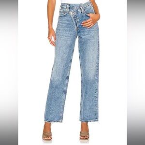 Agolde Criss Cross Upsized Jeans in Eternal - Straight Leg Jeans